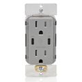 Product Image of Decora Tamper-Resistant Combination Duplex Receptacle w/ 60W Dual Type C/C Power Delivery USB Charger, NEMA 5-15R - Gray (15A, 125V)