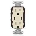 Product Image of Decora Tamper-Resistant Combination Duplex Receptacle w/ 30W (6A) Dual Type C/C USB Charger, NEMA 5-15R - Light Almond (15A, 125V)