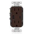 Product Image of Decora Tamper-Resistant Outlet Duplex Receptacle w/ USB Type A & C Chargers, 15A, NEMA 5-15R - Brown (125V)