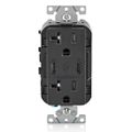 Product Image of Decora Tamper-Resistant Combination Duplex Receptacle w/ 30W (6A) Dual Type C/C USB Charger, NEMA 5-20R - Black (20A, 125V)