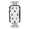 Product Image of Decora Tamper-Resistant Combination Duplex Receptacle w/ 30W (6A) Dual Type C/C USB Charger, NEMA 5-20R - White (20A, 125V)