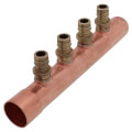 Product Image of 1" Copper Branch Manifold, 1/2" ProPEX Outlets, 4 Outlets (Lead Free Brass)