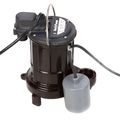 Product Image of 1/3 HP Automatic Submersible Effluent Pump w/ Wide-Angle Piggyback Float Switch - 115v - 25 ft Cord