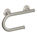 Product Image of Brushed Nickel 8" Grab Bar w/ Toilet Paper Holder