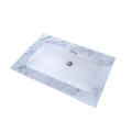 Product Image of 20-1/2" x 12-3/8" Rectangular Under Counter Sink w/ Rear Overflow and CEFIONTECT Glaze (Cotton White)