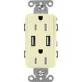 Product Image of Claro 15a USB Tamper Resistant Duplex Receptacle (Almond)