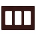 Product Image of Claro Wall Plate 3 Gang (Brown)