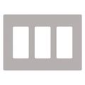 Product Image of Claro Wall Plate 3 Gang (Gray)