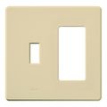 Product Image of Fassada 2-Gang  1 Traditional/1 Designer Wall Plate (Ivory)