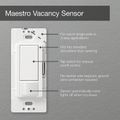 Product Image of Maestro Vacancy Only Sensor Switch, 5A, 120V, 1 Pole Multi-Location (Snow)