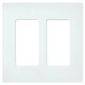 Product Image of Claro 2 Gang Wall Plate for Decorator/Rocker Switches, Satin (Glacier White)