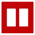 Product Image of Claro 2 Gang Wall Plate for Decorator/Rocker Switches, Satin (Signal Red)