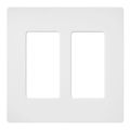 Product Image of Claro 2 Gang Wall Plate for Decorator/Rocker Switches, Satin (Snow)