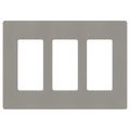 Product Image of Claro 3 Gang Wall Plate for Decorator/Rocker Switches, Satin (Cobblestone)