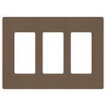 Product Image of Claro 3 Gang Wall Plate for Decorator/Rocker Switches, Satin (Espresso)