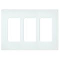 Product Image of Claro 3 Gang Wall Plate for Decorator/Rocker Switches, Satin (Glacier White)