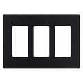 Product Image of Claro 3 Gang Wall Plate for Decorator/Rocker Switches, Satin (Midnight)