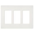 Product Image of Claro 3 Gang Wall Plate for Decorator/Rocker Switches, Satin (Architectural White)