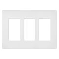 Product Image of Claro 3 Gang Wall Plate for Decorator/Rocker Switches, Satin (Snow)