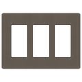 Product Image of Claro 3 Gang Wall Plate for Decorator/Rocker Switches, Satin  (Truffle)