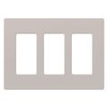 Product Image of Claro 3 Gang Wall Plate for Decorator/Rocker Switches, Satin (Taupe)