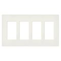 Product Image of Claro 4 Gang Wall Plate for Decorator/Rocker Switches, Satin (Biscuit)