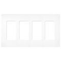 Product Image of Claro 4 Gang Wall Plate for Decorator/Rocker Switches, Satin  (Brilliant White)