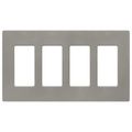 Product Image of Claro 4 Gang Wall Plate for Decorator/Rocker Switches, Satin  (Cobblestone)