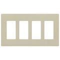 Product Image of Claro 4 Gang Wall Plate for Decorator/Rocker Switches, Satin  (Clay)