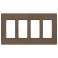 Product Image of Claro 4 Gang Wall Plate for Decorator/Rocker Switches, Satin  (Espresso)