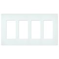 Product Image of Claro 4 Gang Wall Plate for Decorator/Rocker Switches, Satin  (Glacier White)