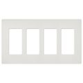 Product Image of Claro 4 Gang Wall Plate for Decorator/Rocker Switches, Satin  (Lunar Gray)