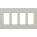Product Image of Claro 4 Gang Wall Plate for Decorator/Rocker Switches, Satin  (Mist)