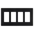 Product Image of Claro 4 Gang Wall Plate for Decorator/Rocker Switches, Satin  (Midnight)