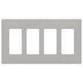 Product Image of Claro 4 Gang Wall Plate for Decorator/Rocker Switches, Satin  (Pebble)
