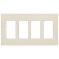 Product Image of Claro 4 Gang Wall Plate for Decorator/Rocker Switches, Satin  (Pumice)