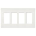Product Image of Claro 4 Gang Wall Plate for Decorator/Rocker Switches, Satin (Architectural White)