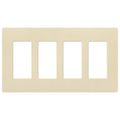 Product Image of Claro 4 Gang Wall Plate for Decorator/Rocker Switches, Satin  (Sand)