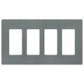 Product Image of Claro 4 Gang Wall Plate for Decorator/Rocker Switches, Satin  (Slate)