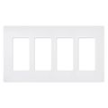 Product Image of Claro 4 Gang Wall Plate for Decorator/Rocker Switches, Satin (Snow)