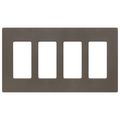 Product Image of Claro 4 Gang Wall Plate for Decorator/Rocker Switches, Satin  (Truffle)