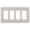 Product Image of Claro 4 Gang Wall Plate for Decorator/Rocker Switches, Satin (Taupe)