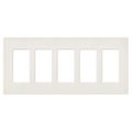 Product Image of Claro 5 Gang Wall Plate for Decorator/Rocker Switches, Satin (Biscuit)