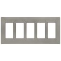 Product Image of Claro 5 Gang Wall Plate for Decorator/Rocker Switches, Satin (Cobblestone)
