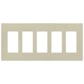 Product Image of Claro 5 Gang Wall Plate for Decorator/Rocker Switches, Satin (Clay)