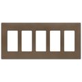 Product Image of Claro 5 Gang Wall Plate for Decorator/Rocker Switches, Satin (Espresso)