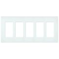 Product Image of Claro 5 Gang Wall Plate for Decorator/Rocker Switches, Satin (Glacier White)