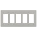 Product Image of Claro 5 Gang Wall Plate for Decorator/Rocker Switches, Satin (Pebble)