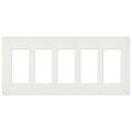 Product Image of Claro 5 Gang Wall Plate for Decorator/Rocker Switches, Satin (Architectural White)
