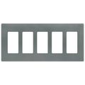 Product Image of Claro 5 Gang Wall Plate for Decorator/Rocker Switches, Satin (Slate)